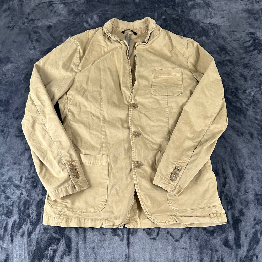 Banana Republic Blazer Mens 42 Khaki Tan Tailored Slim Fit Cotton Stretch 4389